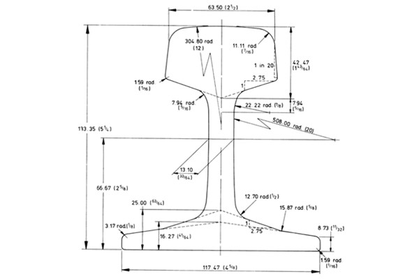 BS80A Rail Dimensions and Drawings